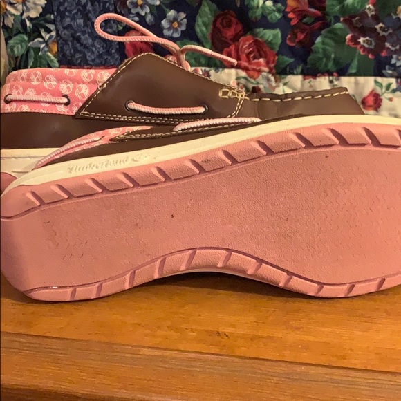 Timberland Brown and Pink Leather Dockside Shoes - Picture 7 of 8
